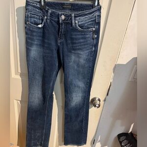 Silver Jeans Suki Slim Boot Women's W27 x L33 Dark Blue Mid Rise Western